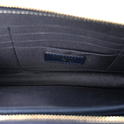 Chanel Denim Quilted Zipped Wristlet Clutch Blue 5 of 6