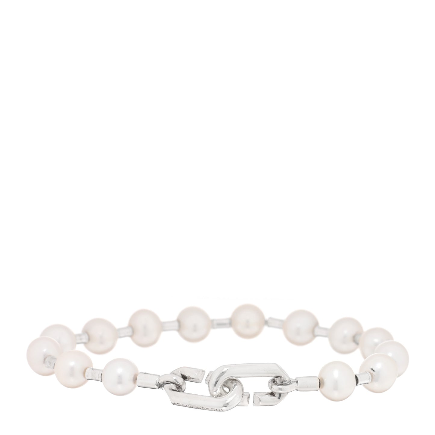 Sterling Silver Pearl 7.5-8.5mm HardWear Bracelet