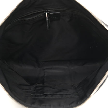 Gucci GG Supreme Monogram Calfskin Web Medium Flat Messenger Bag Beige Ebony Black 5 of 12