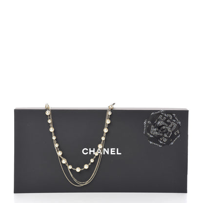 Chanel Pearl Chain CC Multi Strand Necklace Gold 6 of 6