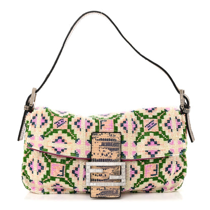 Fendi Lizard Beaded Crystal Baguette Multicolor 1 of 10