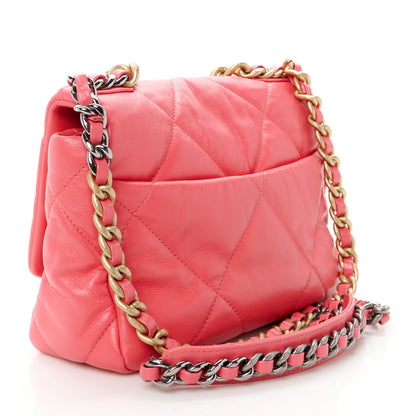 Chanel Lambskin Quilted Medium Chanel 19 Flap Dark Pink 3 of 10