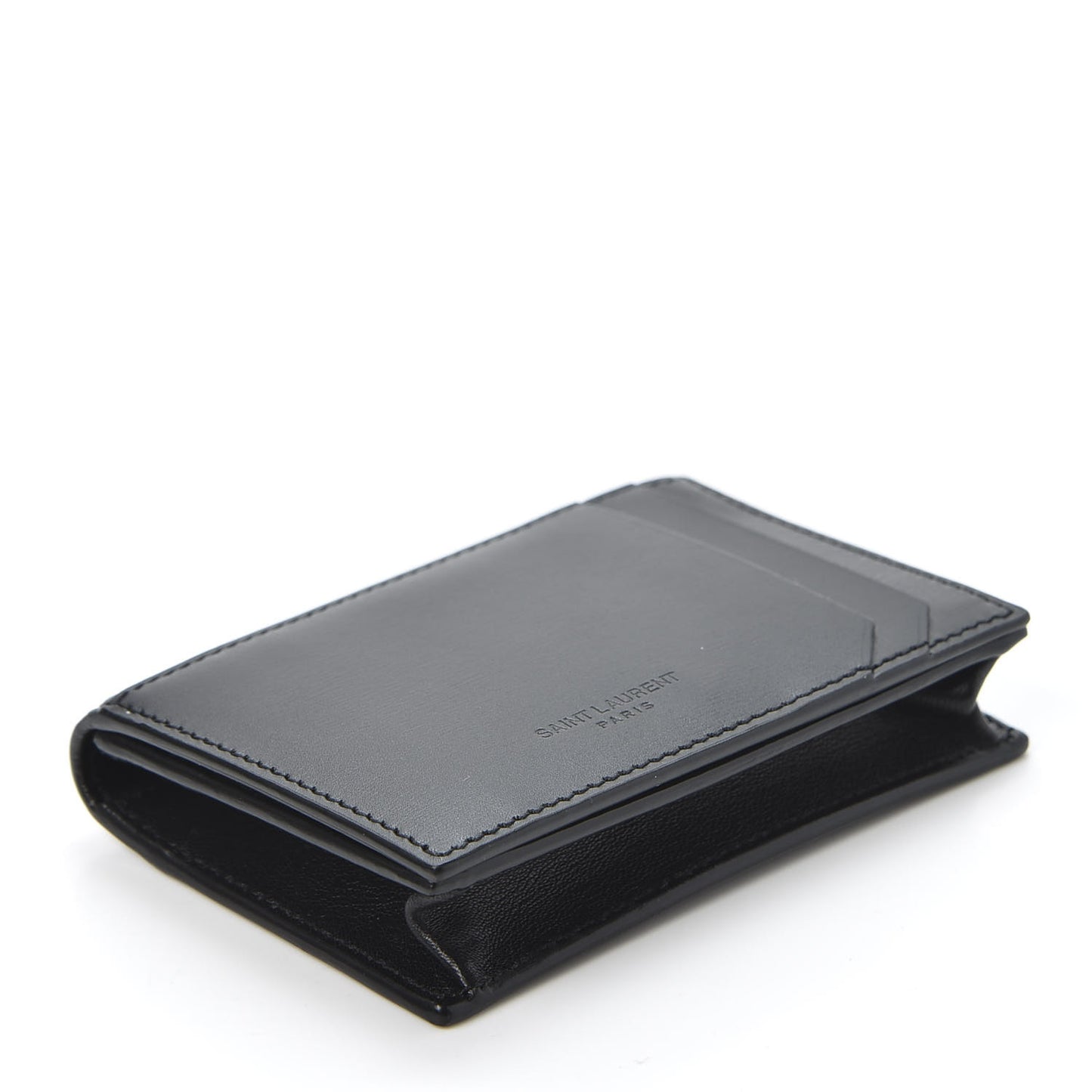 Calfskin Card Case Holder Black
