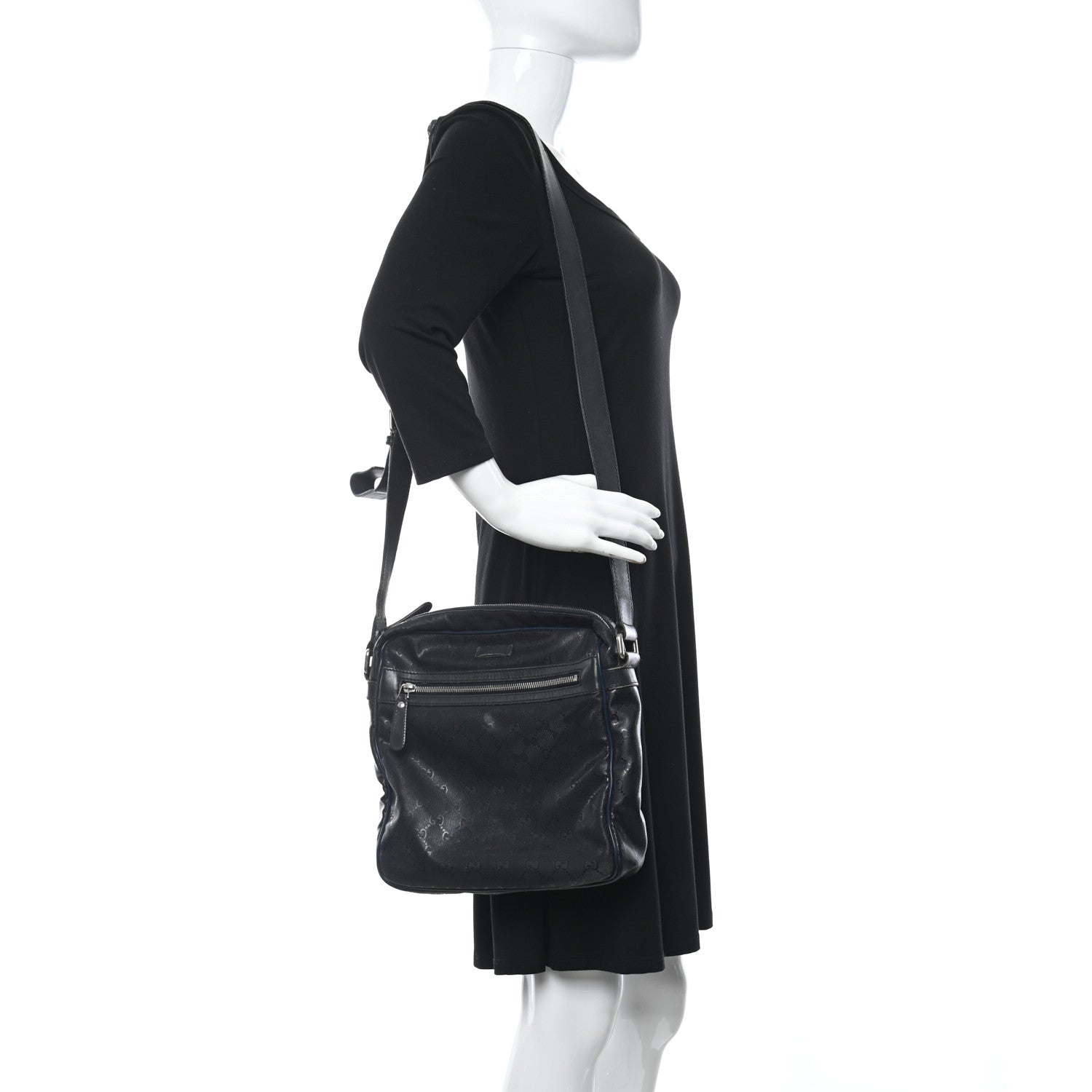 Gucci Imprime Monogram Medium Messenger Bag Navy 2 of 13