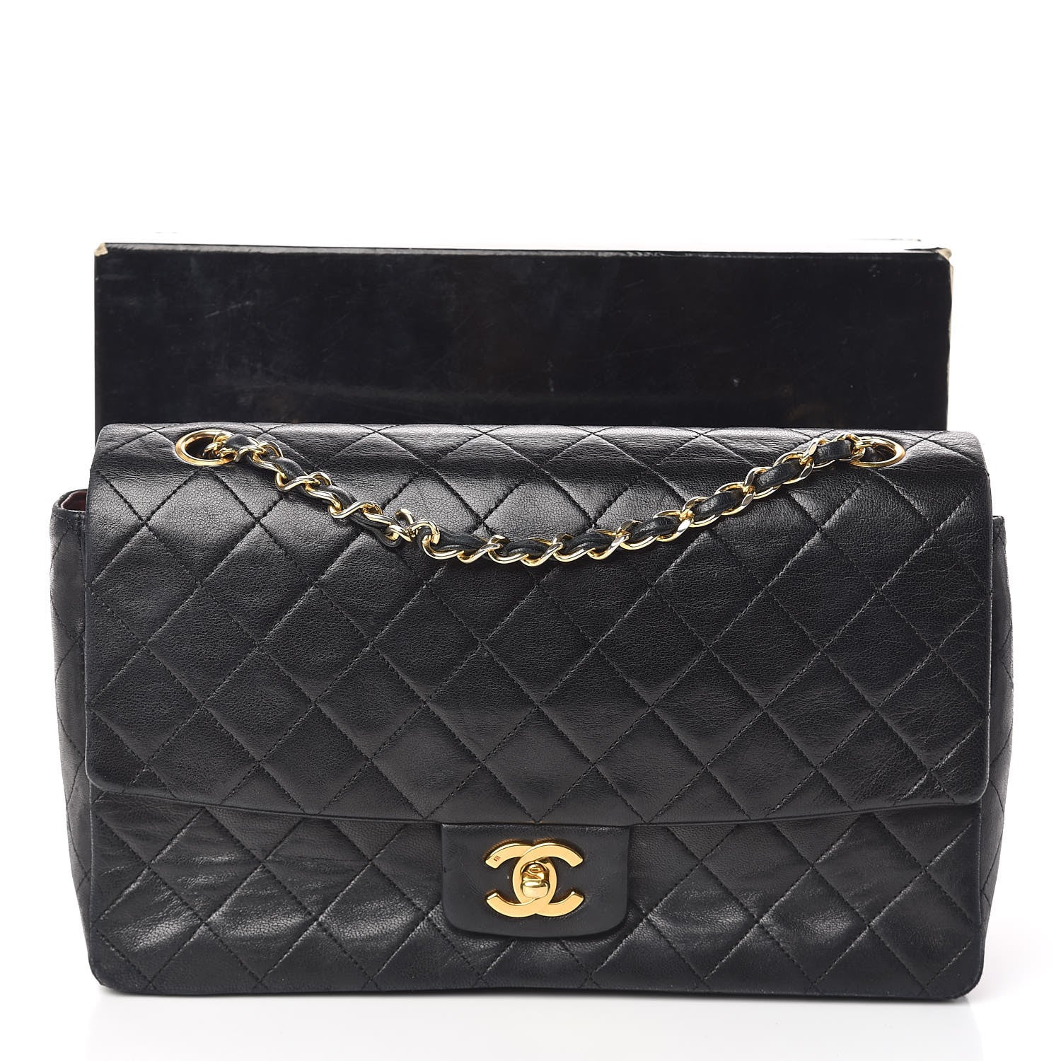 Chanel Lambskin Quilted Medium Single Flap Black 13 of 13