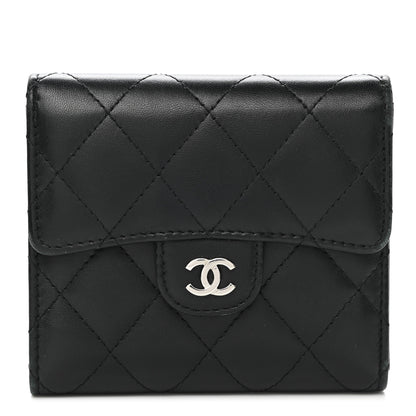 Chanel Lambskin Quilted Compact Flap Wallet Black 1 of 15