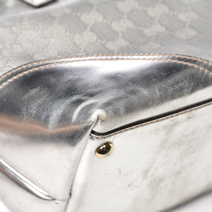 Gucci Metallic Monogram New Britt Medium Tote Silver 13 of 14