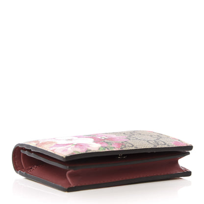 Gucci GG Supreme Monogram Blooms Card Case Wallet Beige Multicolor Dry Rose 3 of 7