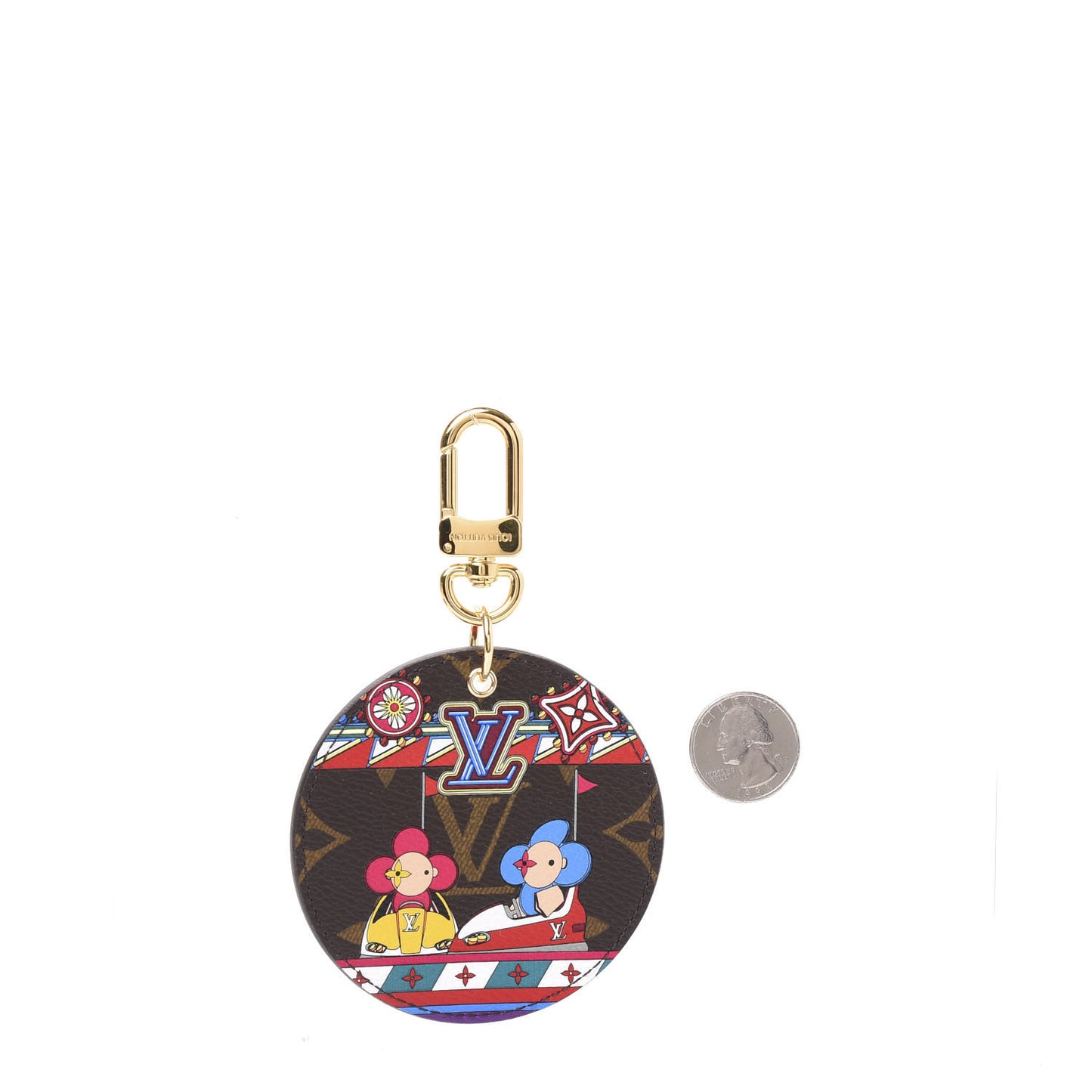 Monogram 2020 Christmas Animation Bumper Cars Bag Charm Key Ring Coquelicot