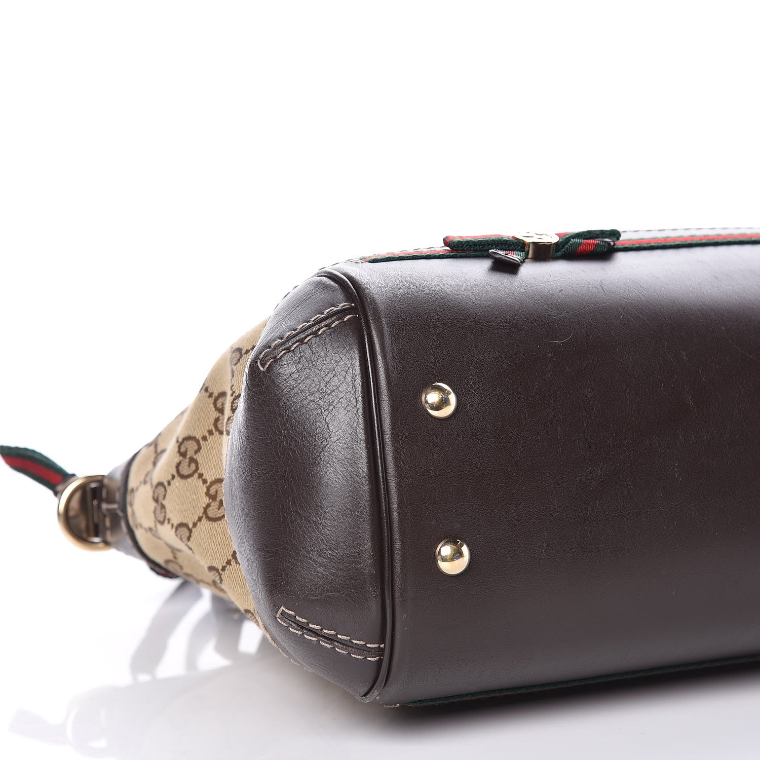 Gucci Monogram Web Mayfair Top Handle Satchel Dark Brown 5 of 19