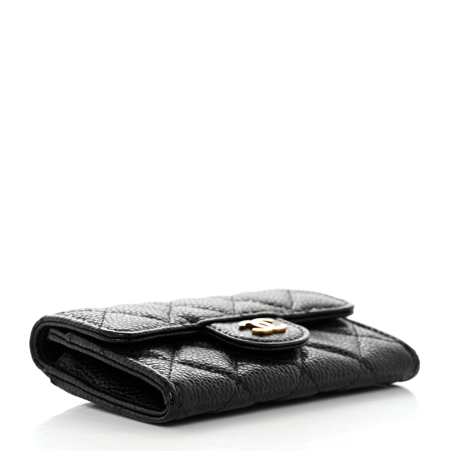 Chanel Caviar Quilted Flap Card Holder Wallet Black 4 of 10