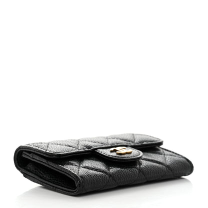 Chanel Caviar Quilted Flap Card Holder Wallet Black 4 of 10