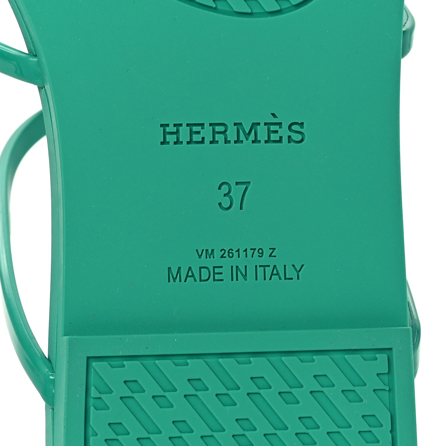 Hermes Rubber Womens Mykonos Sandals 37 Vert Tourmaline 8 of 9