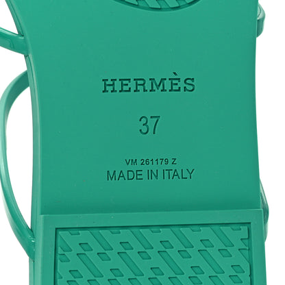 Hermes Rubber Womens Mykonos Sandals 37 Vert Tourmaline 8 of 9