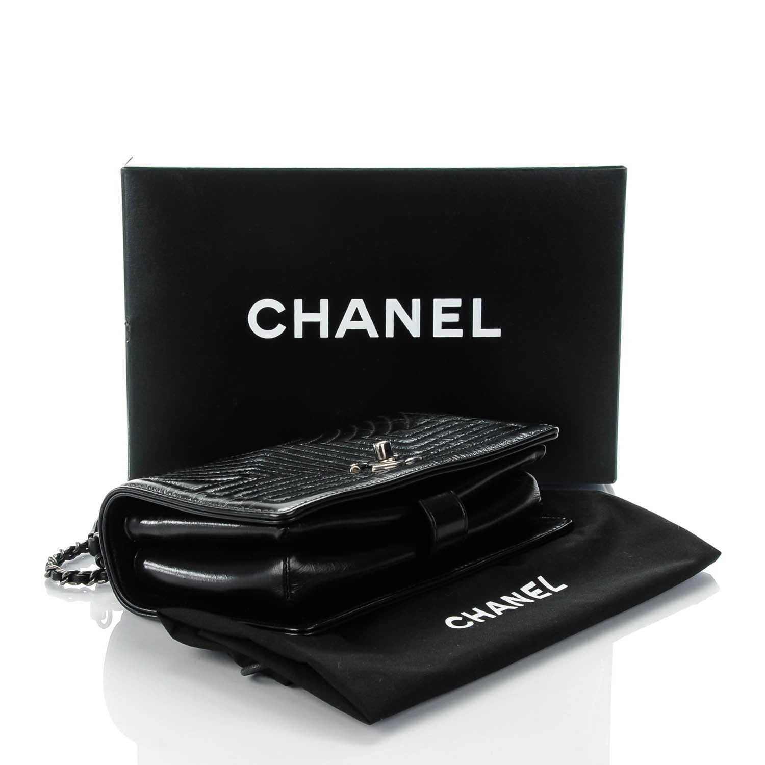Chanel Glazed Calfskin Quilted Small Korean Garden Flap Black 4 of 8