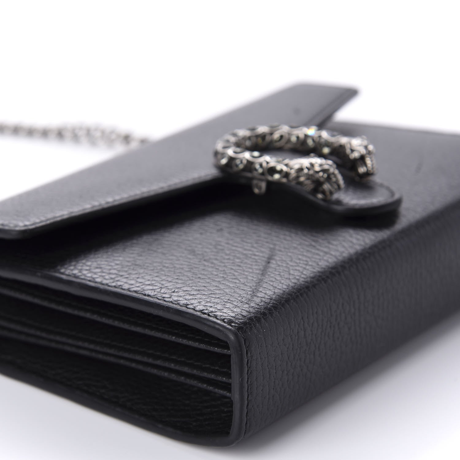 Gucci Calfskin Mini Dionysus Chain Wallet Black 6 of 11