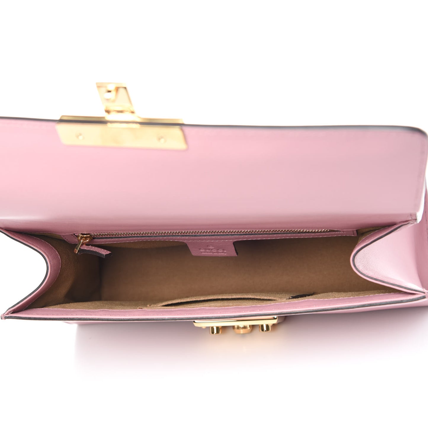 Moon Calfskin Medium Padlock Shoulder Bag Carmine Rose