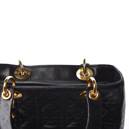 Christian Dior Lambskin Cannage Medium Lady Dior Black 9 of 17