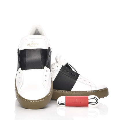 Valentino Garavani Calfskin Rockstud Open Sneakers 37 White Black 9 of 9