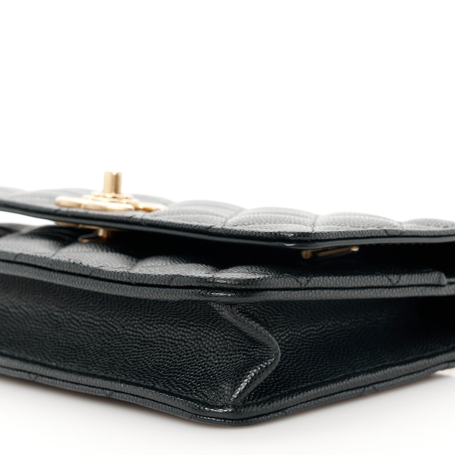 Chanel Caviar Quilted Camellia Wallet On Chain WOC Black 11 of 12