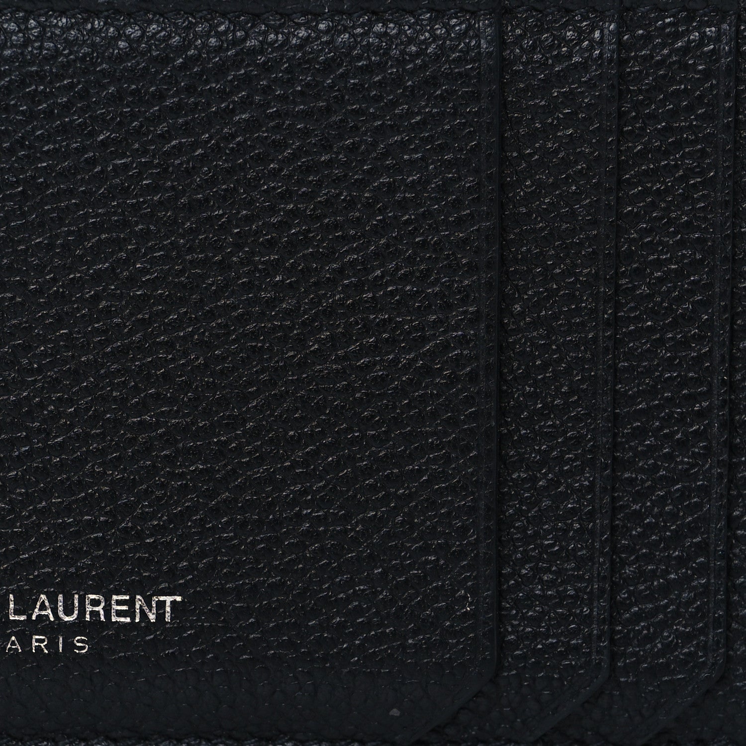 Saint Laurent Grained Calfskin 5 Fragments Zip Pouch Card Holder Black 7 of 7