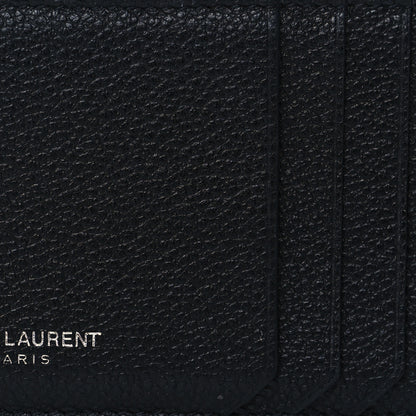 Saint Laurent Grained Calfskin 5 Fragments Zip Pouch Card Holder Black 7 of 7