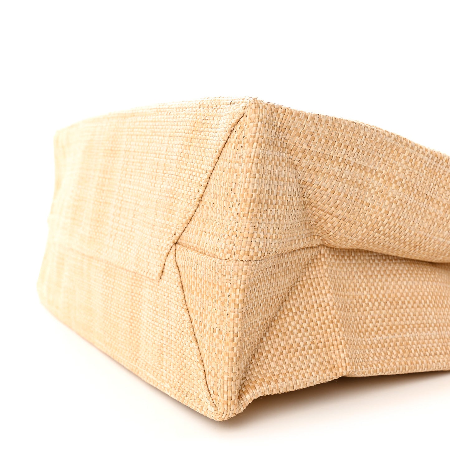 Raffia Logo Tote Naturale