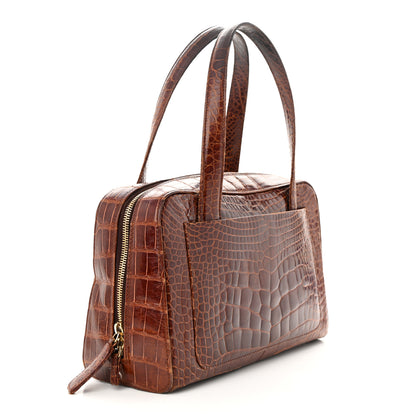 Chanel Alligator Bowler Bag Brown 3 of 12