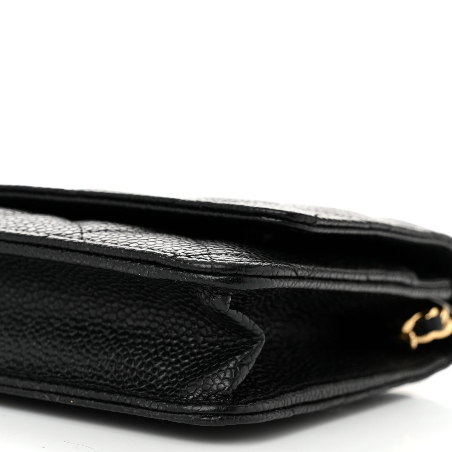 Caviar Quilted Wallet on Chain WOC Black