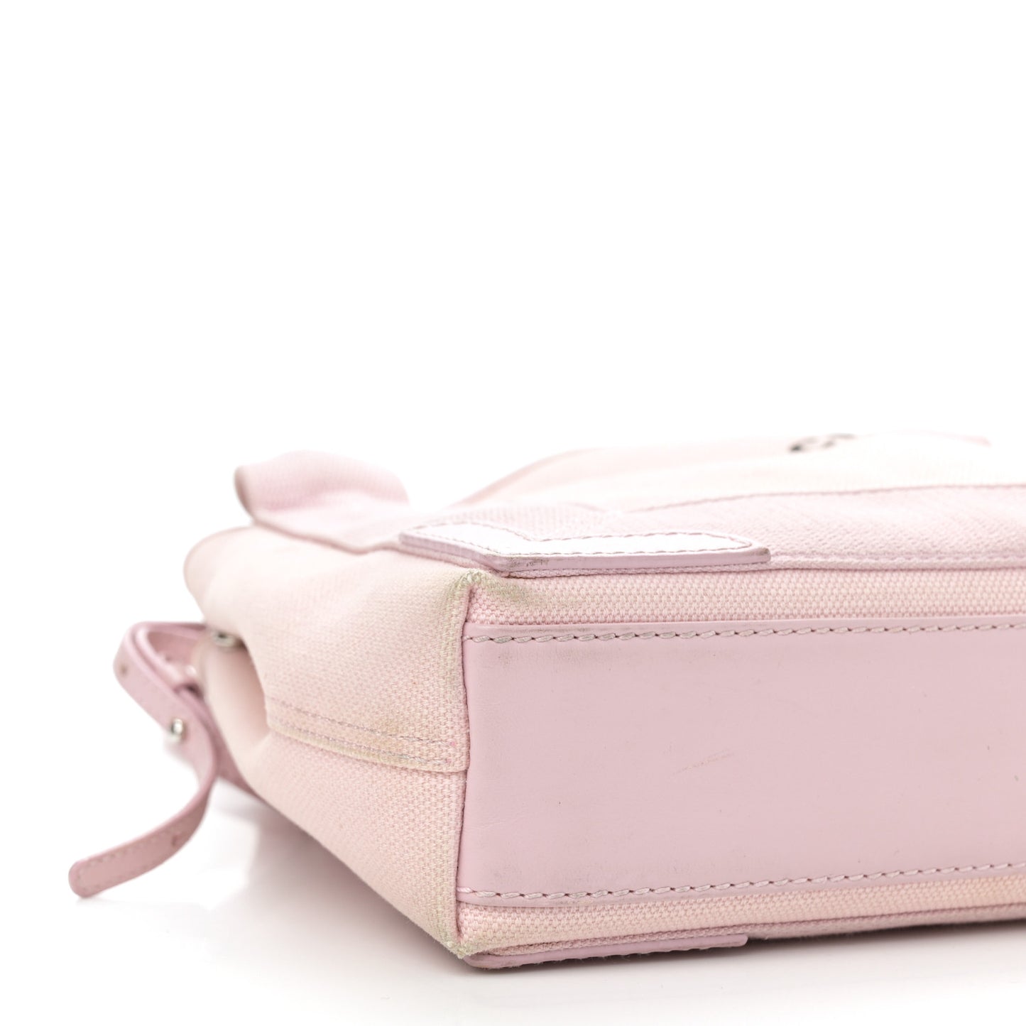 Cotton Canvas Satin Calfskin Navy Cabas XS Pink