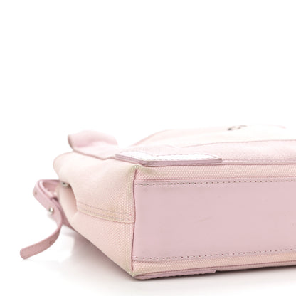 Balenciaga Cotton Canvas Satin Calfskin Navy Cabas XS Pink 10 of 14
