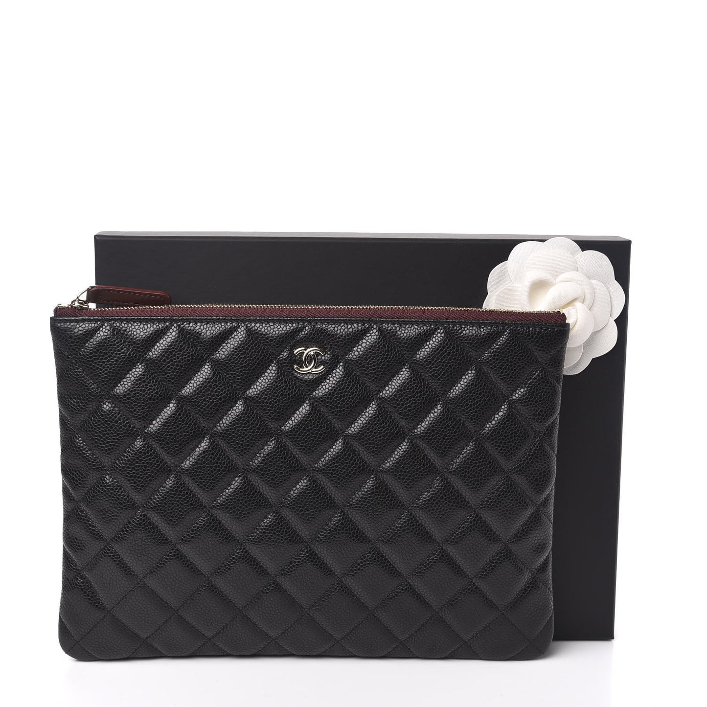 Caviar Quilted Medium Cosmetic Case Black