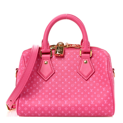 Louis Vuitton Calfskin Nanogram Embossed Speedy Bandouliere 20 Rose 1 of 9
