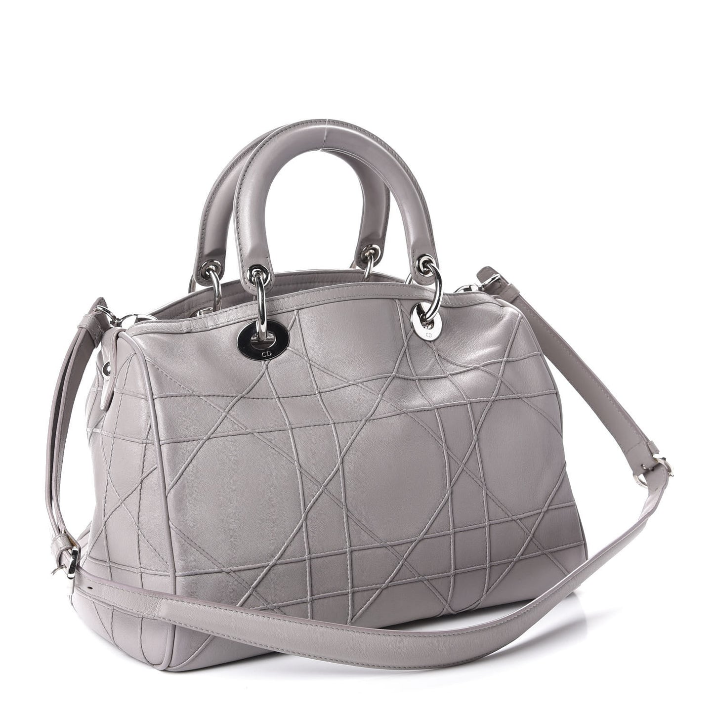 Lambskin Cannage Granville Polochon Grey