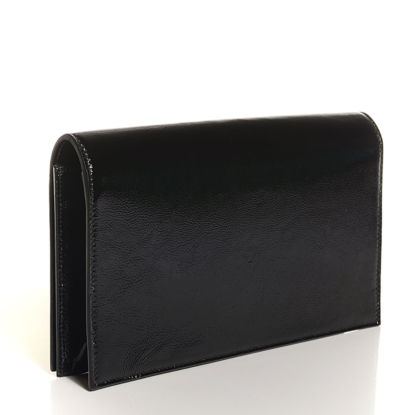 Textured Patent Medium Classic Monogram Clutch Nero Black