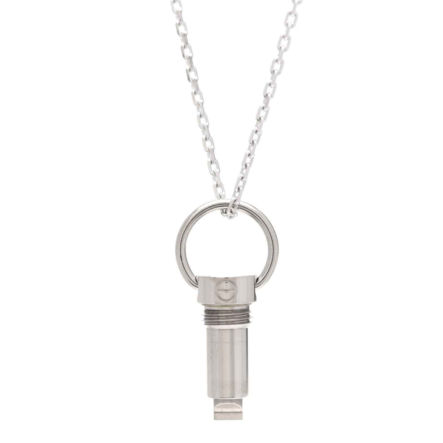 18K White Gold LOVE Screwdriver Pendant Necklace