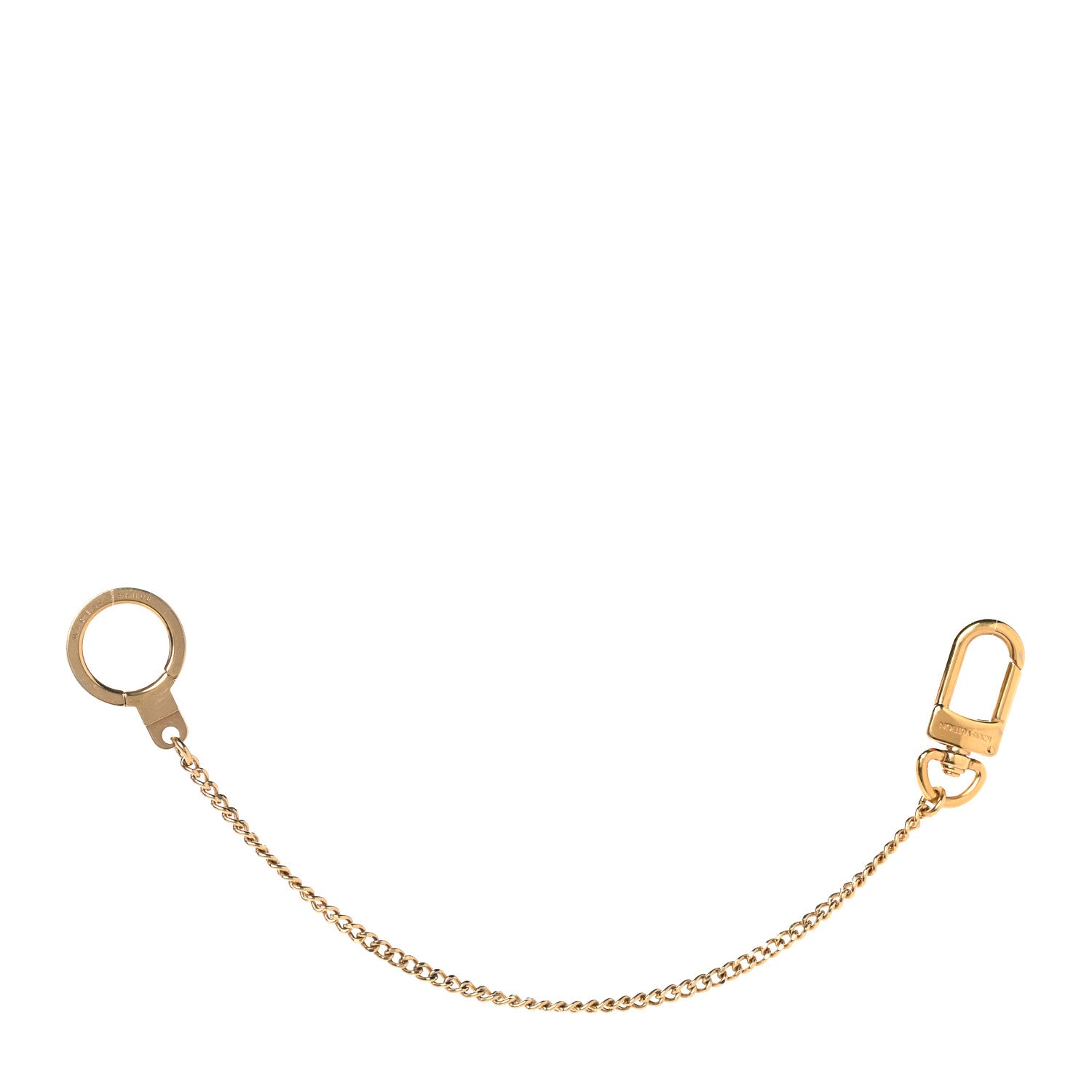 Louis Vuitton Metal Pochette Extender Key Ring Chain Gold 3 of 4
