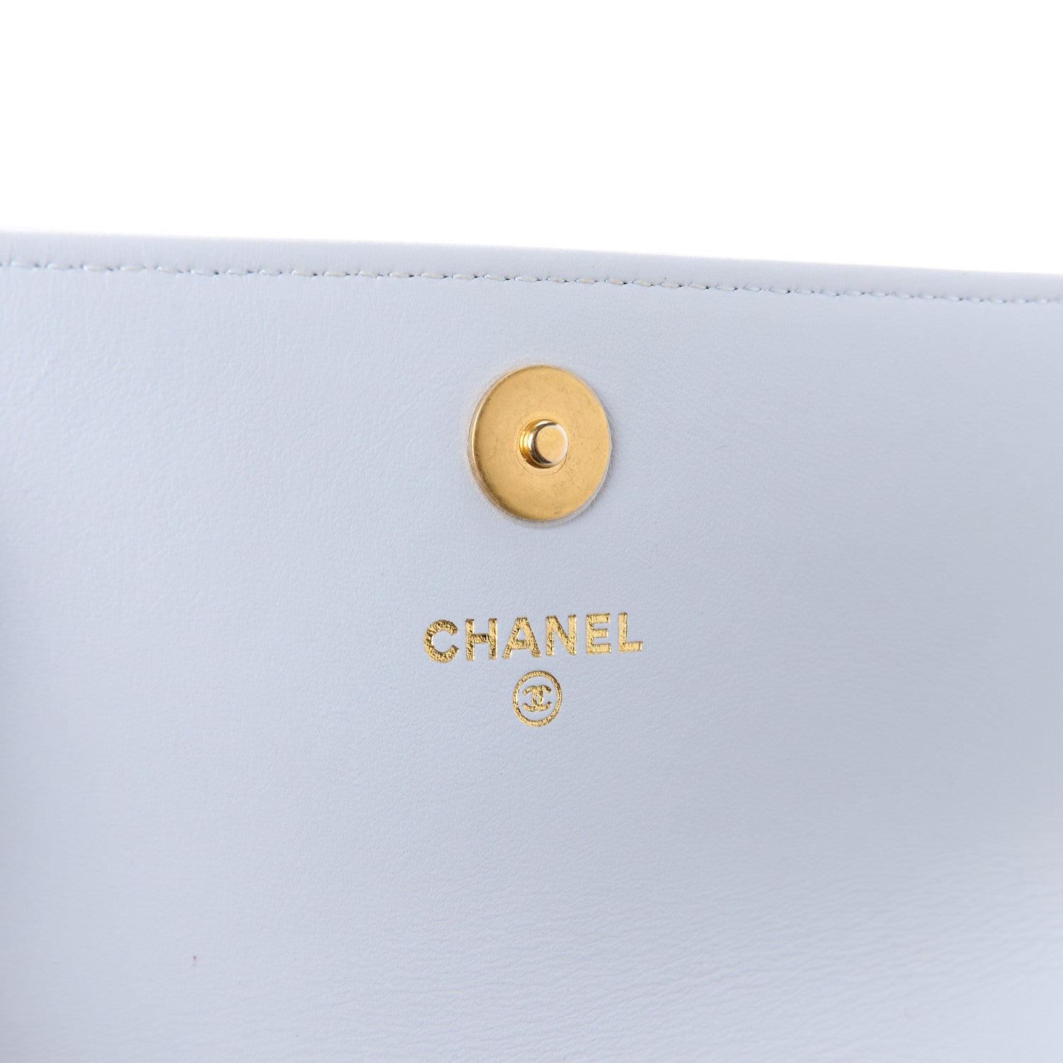 Chanel Lambskin Quilted Chanel 19 Flap Clutch Light Blue 9 of 14