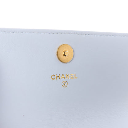 Chanel Lambskin Quilted Chanel 19 Flap Clutch Light Blue 9 of 14