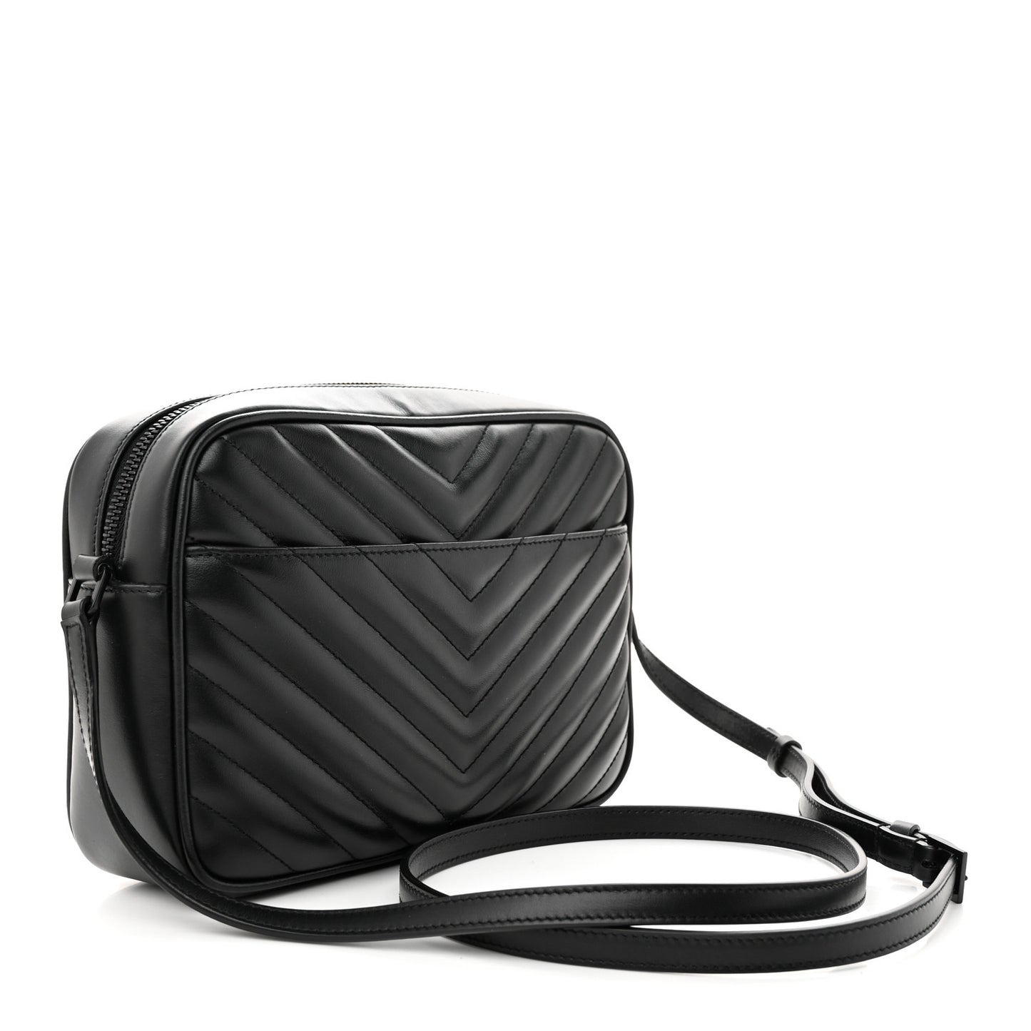 Calfskin Matelasse Monogram Monochrome Lou Camera Bag Black