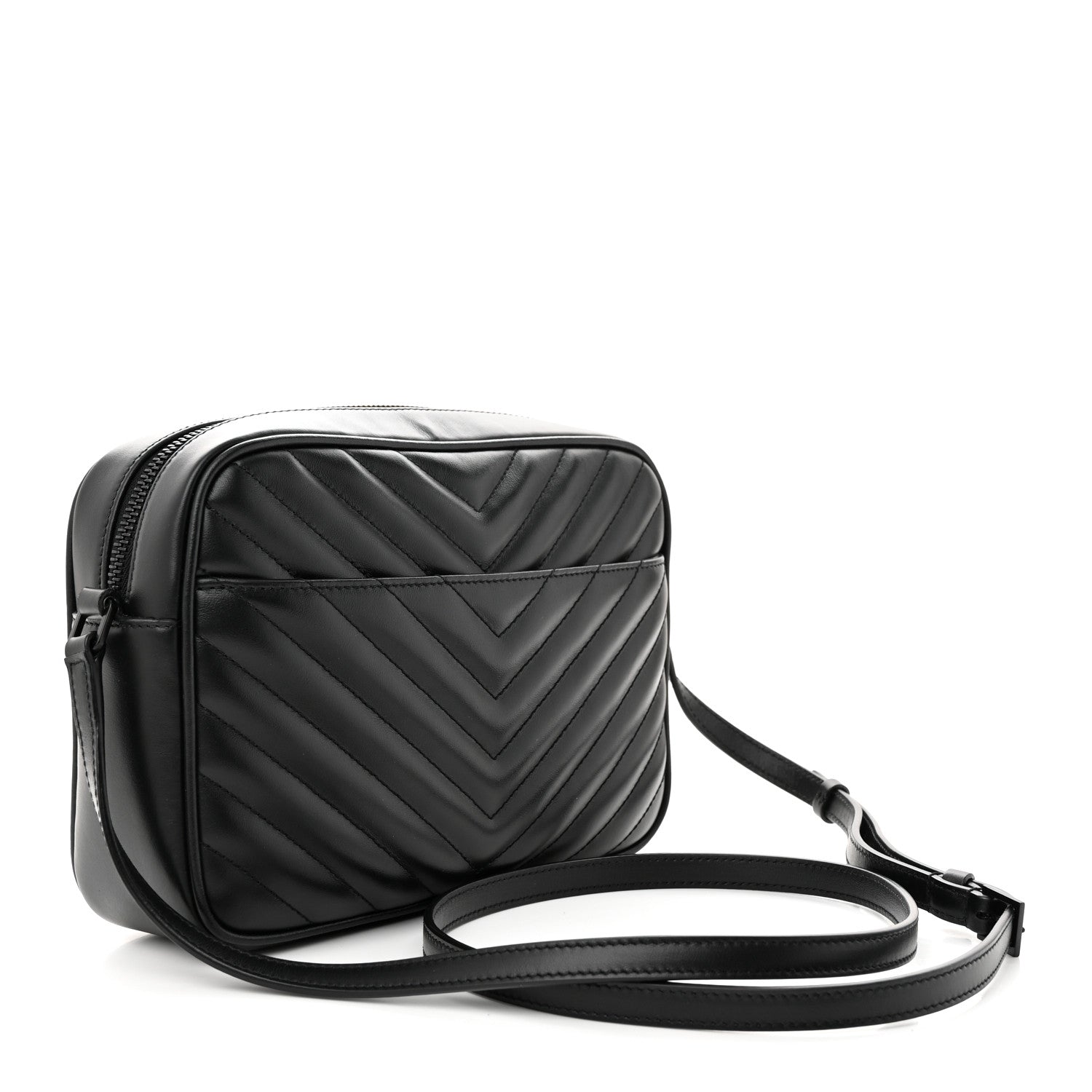Saint Laurent Calfskin Matelasse Monogram Monochrome Lou Camera Bag Black 3 of 10
