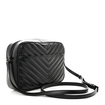 Saint Laurent Calfskin Matelasse Monogram Monochrome Lou Camera Bag Black 3 of 10