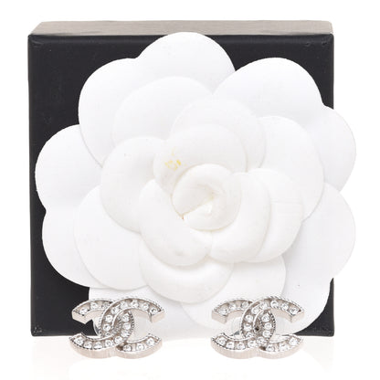 Chanel Crystal CC Earrings Silver 5 of 5