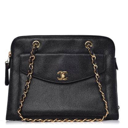 Chanel Caviar Flap Shoulder Bag Black 1 of 13