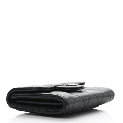 Chanel Iridescent Caviar Quilted Flap Card Holder Wallet Black 3 of 7