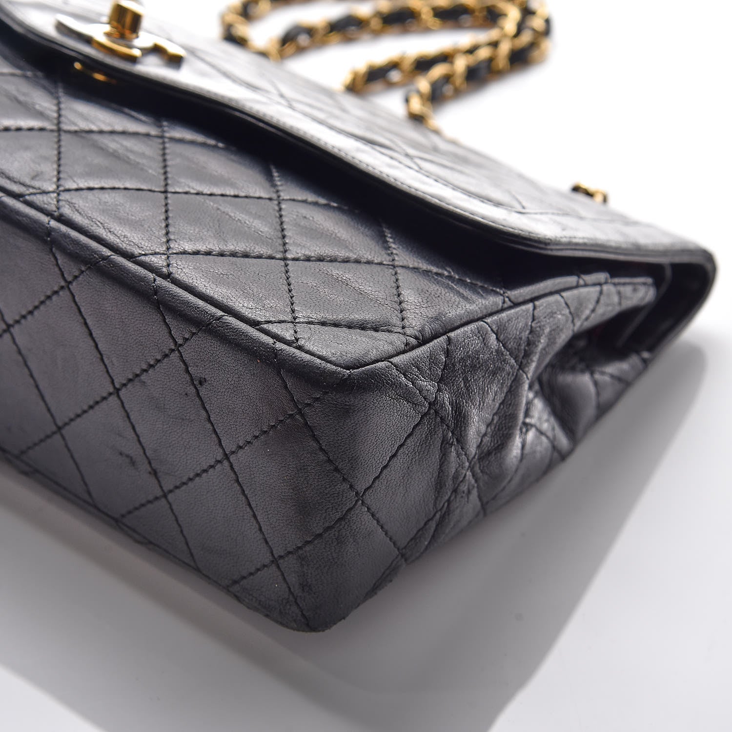 Chanel Lambskin Quilted Medium Double Flap Black 14 of 17