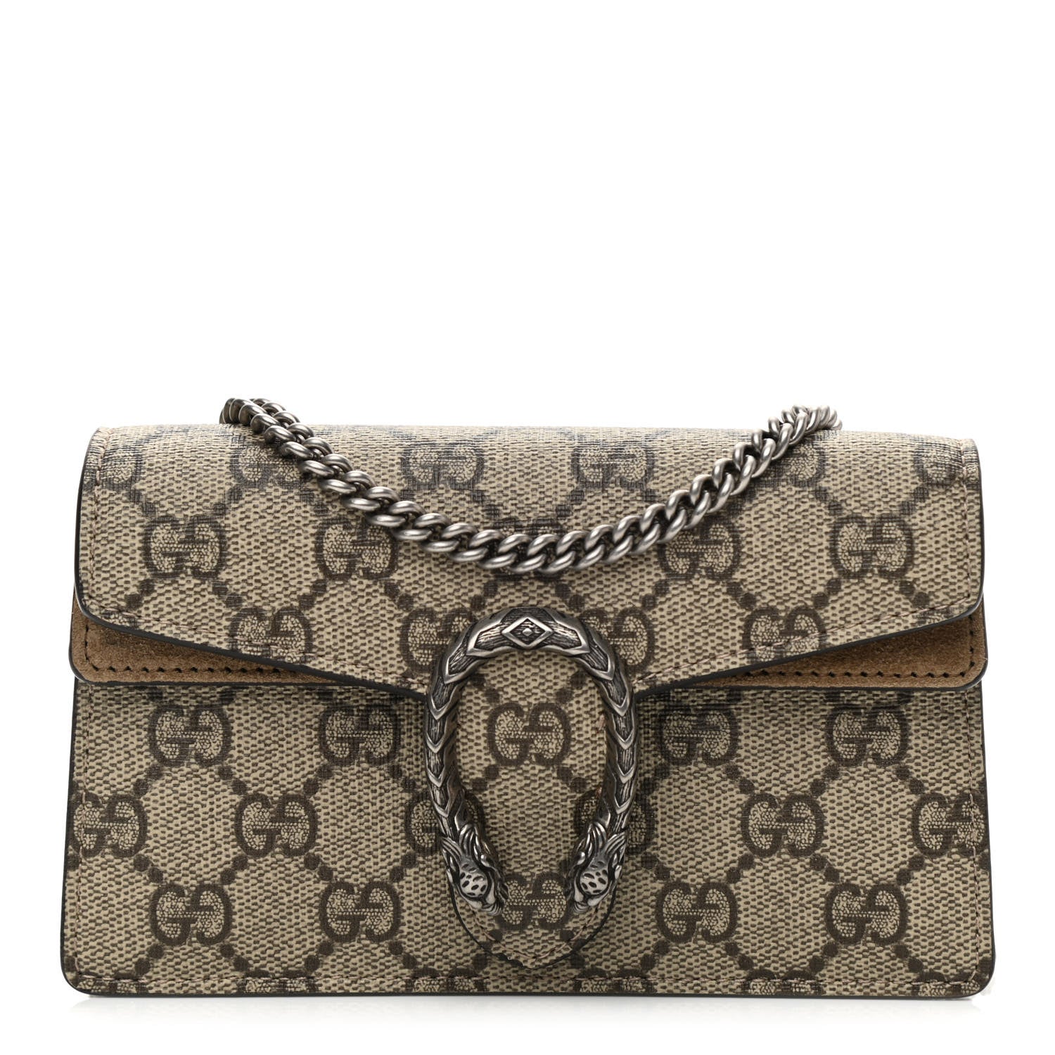 Gucci GG Supreme Monogram Super Mini Dionysus Shoulder Bag Taupe 1 of 9