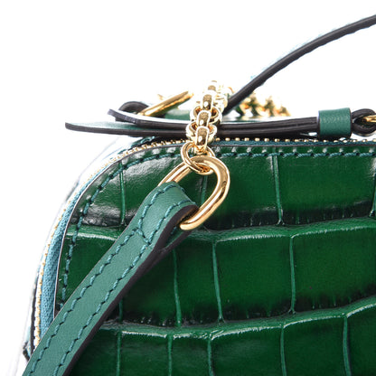 Chloe Calfskin Crocodile Embossed Mini C Vanity Bag Woodsy Green 11 of 12