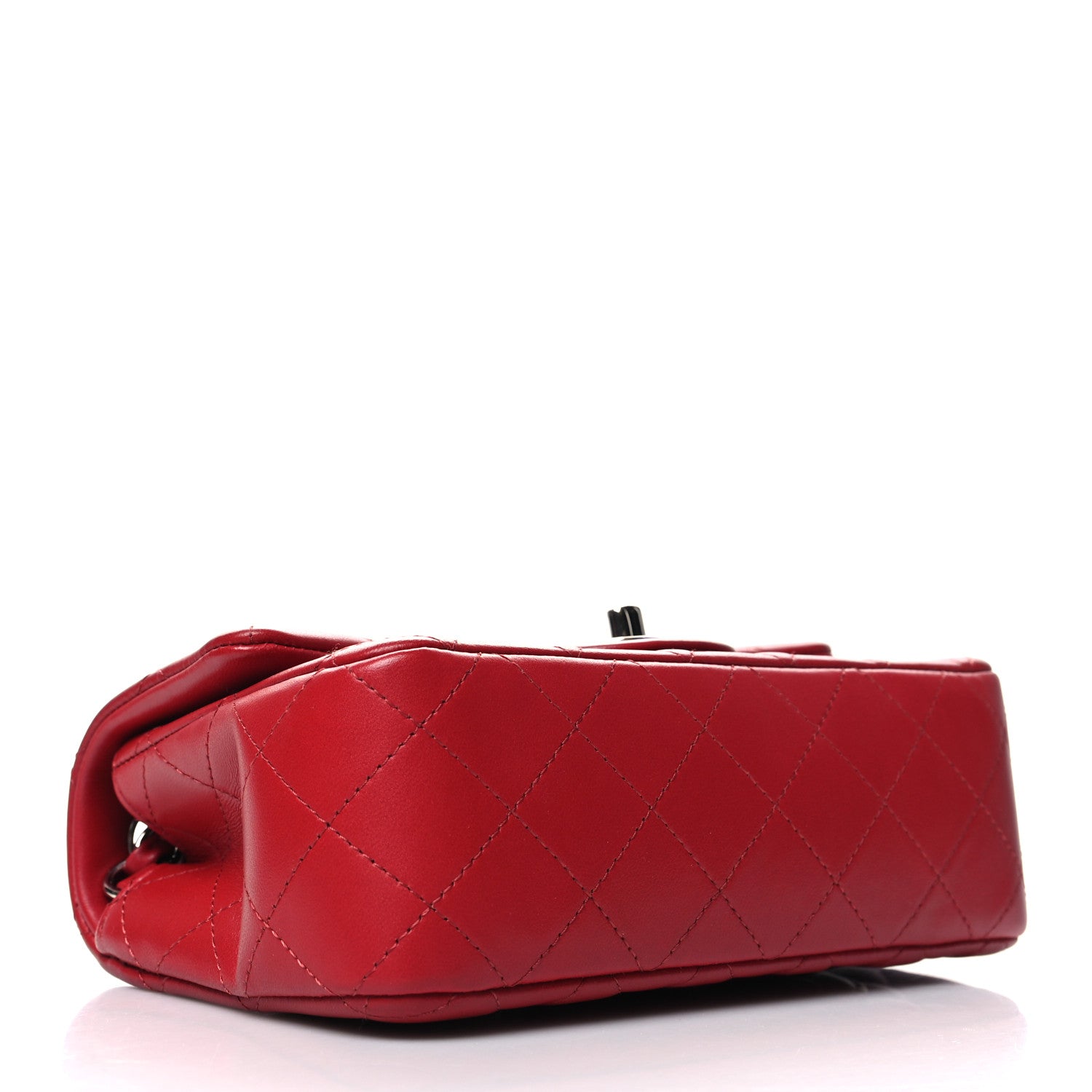 Chanel Lambskin Quilted Mini Rectangular Flap Red 3 of 10