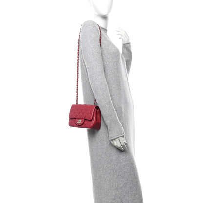 Chanel Lambskin Quilted Mini Square Flap Dark Pink 2 of 10